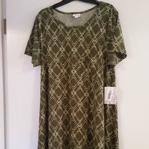 NWT LuLaRoe Carly (Khaki and Cream)